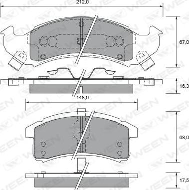 Ween 151-2400 - Гальмівні колодки, дискові гальма autozip.com.ua