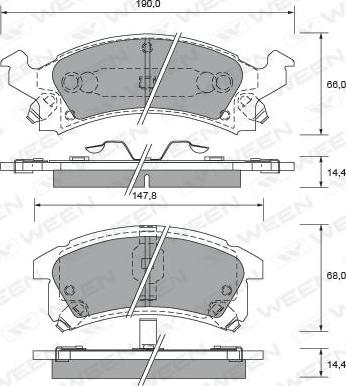 Ween 151-2401 - Гальмівні колодки, дискові гальма autozip.com.ua