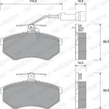 Ween 151-2438 - Гальмівні колодки, дискові гальма autozip.com.ua