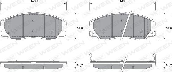 Ween 151-2595 - Гальмівні колодки, дискові гальма autozip.com.ua