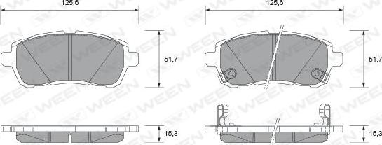 Ween 151-2590 - Гальмівні колодки, дискові гальма autozip.com.ua