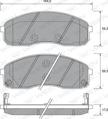 Ween 151-2593 - Гальмівні колодки, дискові гальма autozip.com.ua