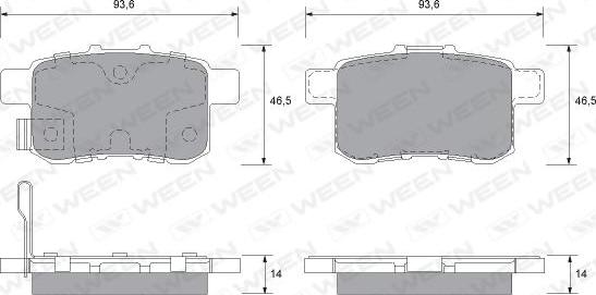 Ween 151-2569 - Гальмівні колодки, дискові гальма autozip.com.ua