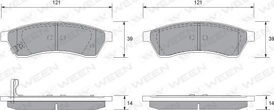 Ween 151-2566 - Гальмівні колодки, дискові гальма autozip.com.ua