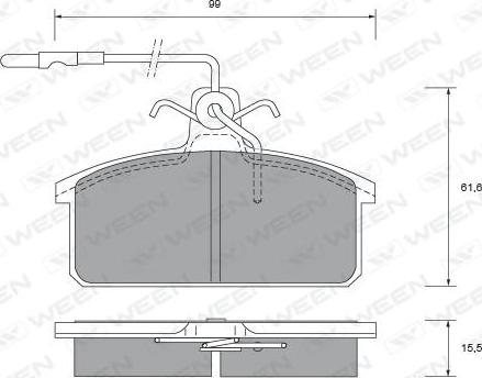 Ween 151-2511 - Гальмівні колодки, дискові гальма autozip.com.ua