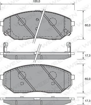 Ween 151-2580 - Гальмівні колодки, дискові гальма autozip.com.ua