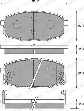 Ween 151-2582 - Гальмівні колодки, дискові гальма autozip.com.ua