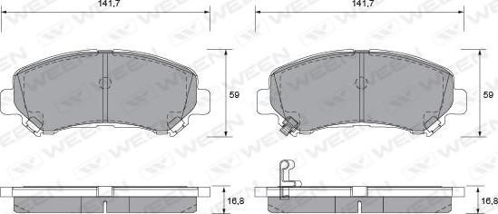 Ween 151-2576 - Гальмівні колодки, дискові гальма autozip.com.ua