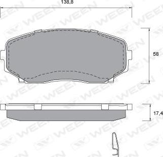 Ween 151-2573 - Гальмівні колодки, дискові гальма autozip.com.ua