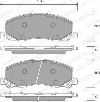 Ween 151-2690 - Гальмівні колодки, дискові гальма autozip.com.ua