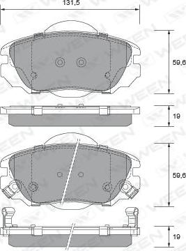 Ween 151-2691 - Гальмівні колодки, дискові гальма autozip.com.ua