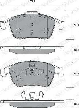 Ween 151-2698 - Гальмівні колодки, дискові гальма autozip.com.ua