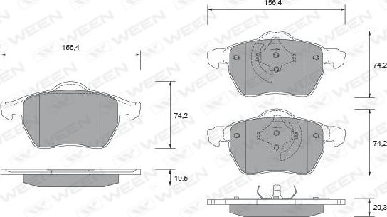 Ween 151-2649 - Гальмівні колодки, дискові гальма autozip.com.ua