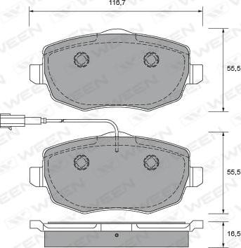 Ween 151-2641 - Гальмівні колодки, дискові гальма autozip.com.ua