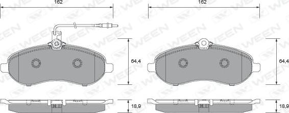 Ween 151-2650 - Гальмівні колодки, дискові гальма autozip.com.ua