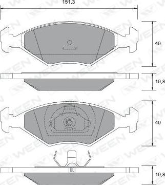 Ween 151-2686 - Гальмівні колодки, дискові гальма autozip.com.ua