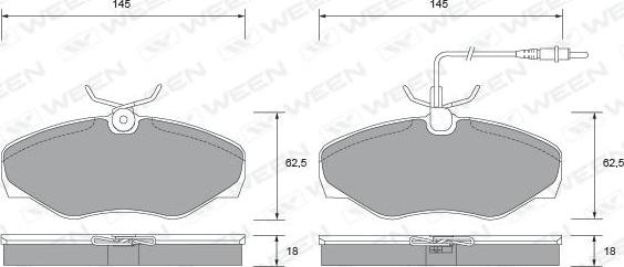 Ween 151-2681 - Гальмівні колодки, дискові гальма autozip.com.ua