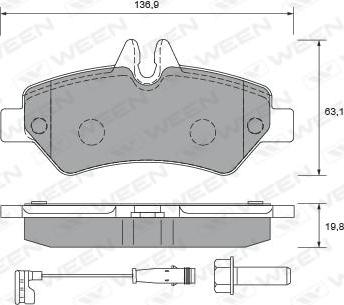 Ween 151-2635 - Гальмівні колодки, дискові гальма autozip.com.ua