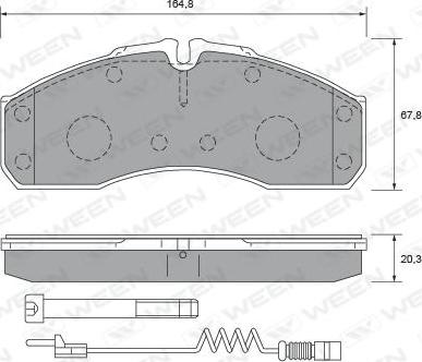 Ween 151-2632 - Гальмівні колодки, дискові гальма autozip.com.ua