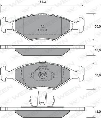 Ween 151-2675 - Гальмівні колодки, дискові гальма autozip.com.ua