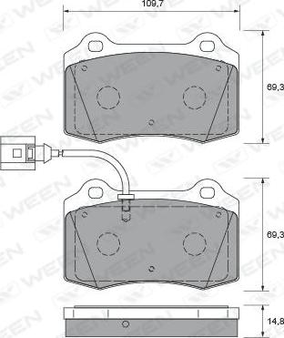 Ween 151-2012 - Гальмівні колодки, дискові гальма autozip.com.ua