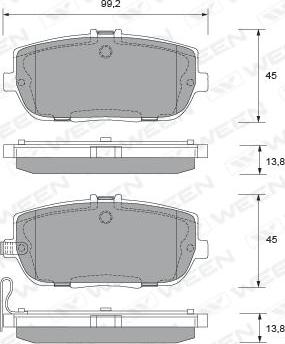 Ween 151-2073 - Гальмівні колодки, дискові гальма autozip.com.ua