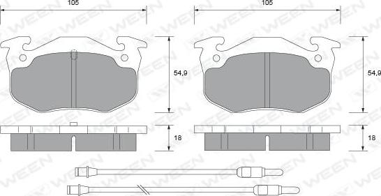 Ween 151-2142 - Гальмівні колодки, дискові гальма autozip.com.ua