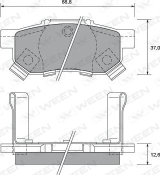 Ween 151-2169 - Гальмівні колодки, дискові гальма autozip.com.ua