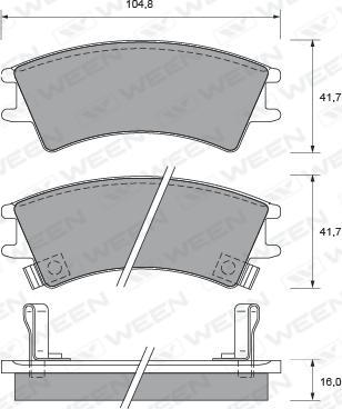 Ween 151-2165 - Гальмівні колодки, дискові гальма autozip.com.ua