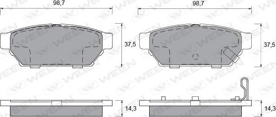 Ween 151-2107 - Гальмівні колодки, дискові гальма autozip.com.ua