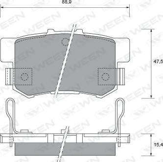 Ween 151-2186 - Гальмівні колодки, дискові гальма autozip.com.ua