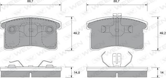 Ween 151-2138 - Гальмівні колодки, дискові гальма autozip.com.ua