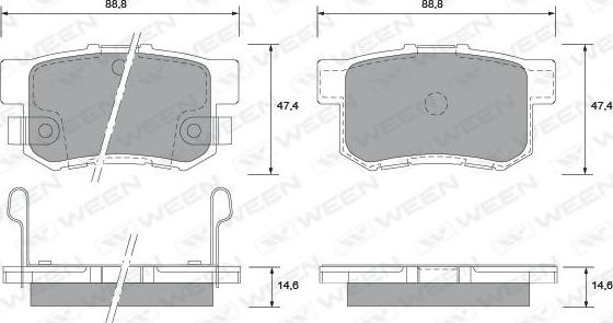 Ween 151-2170 - Гальмівні колодки, дискові гальма autozip.com.ua