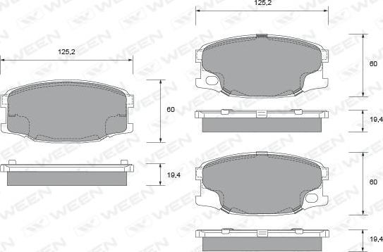 Ween 151-2349 - Гальмівні колодки, дискові гальма autozip.com.ua