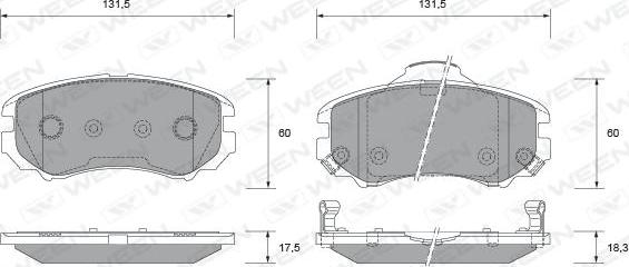 Ween 151-2348 - Гальмівні колодки, дискові гальма autozip.com.ua