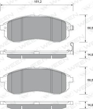 Ween 151-2342 - Гальмівні колодки, дискові гальма autozip.com.ua