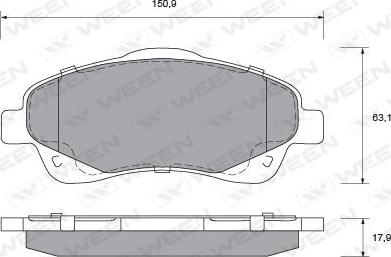 Ween 151-2305 - Гальмівні колодки, дискові гальма autozip.com.ua