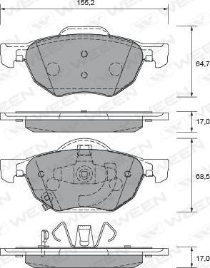 Ween 151-2318 - Гальмівні колодки, дискові гальма autozip.com.ua