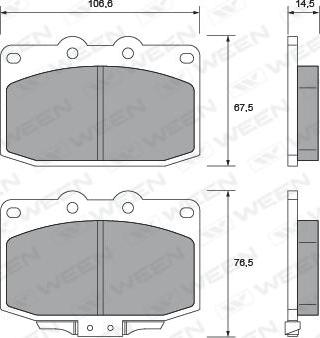 Ween 151-2381 - Гальмівні колодки, дискові гальма autozip.com.ua