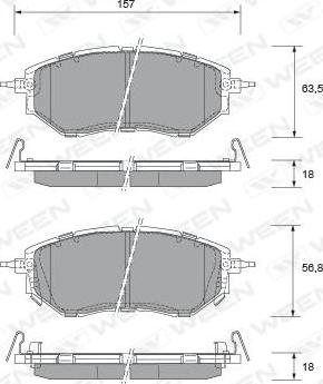 Ween 151-2335 - Гальмівні колодки, дискові гальма autozip.com.ua