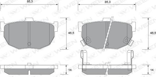 Ween 151-2332 - Гальмівні колодки, дискові гальма autozip.com.ua