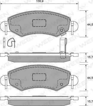 Ween 151-2327 - Гальмівні колодки, дискові гальма autozip.com.ua