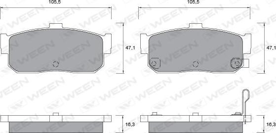 Ween 151-2251 - Гальмівні колодки, дискові гальма autozip.com.ua