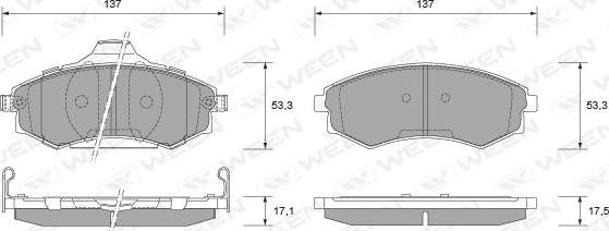 Ween 151-2257 - Гальмівні колодки, дискові гальма autozip.com.ua