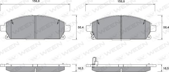 Ween 151-2266 - Гальмівні колодки, дискові гальма autozip.com.ua