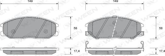 Ween 151-2268 - Гальмівні колодки, дискові гальма autozip.com.ua