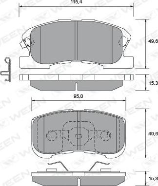 Ween 151-2209 - Гальмівні колодки, дискові гальма autozip.com.ua