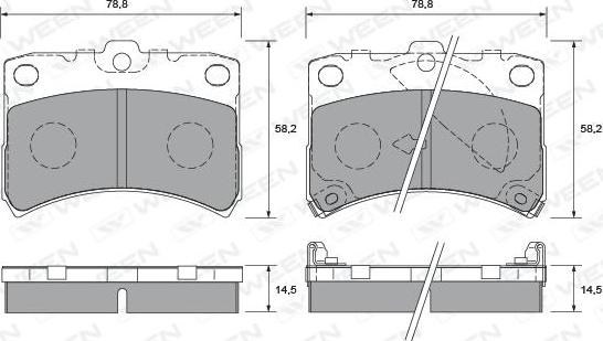 Ween 151-2208 - Гальмівні колодки, дискові гальма autozip.com.ua