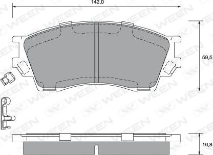 Ween 151-2216 - Гальмівні колодки, дискові гальма autozip.com.ua