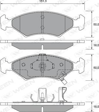 Ween 151-2212 - Гальмівні колодки, дискові гальма autozip.com.ua